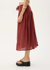 AFENDS Womens Marlow - Midi Skirt - Ruby Anglaise