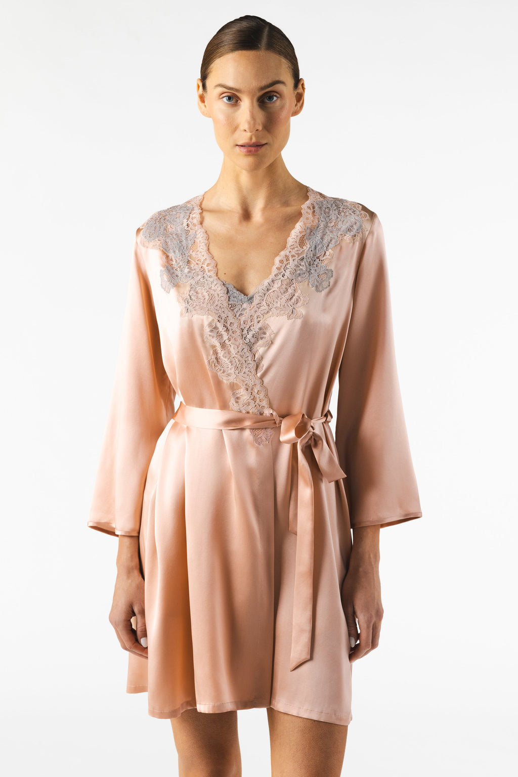 Mireille Twilight Short Silk Robe