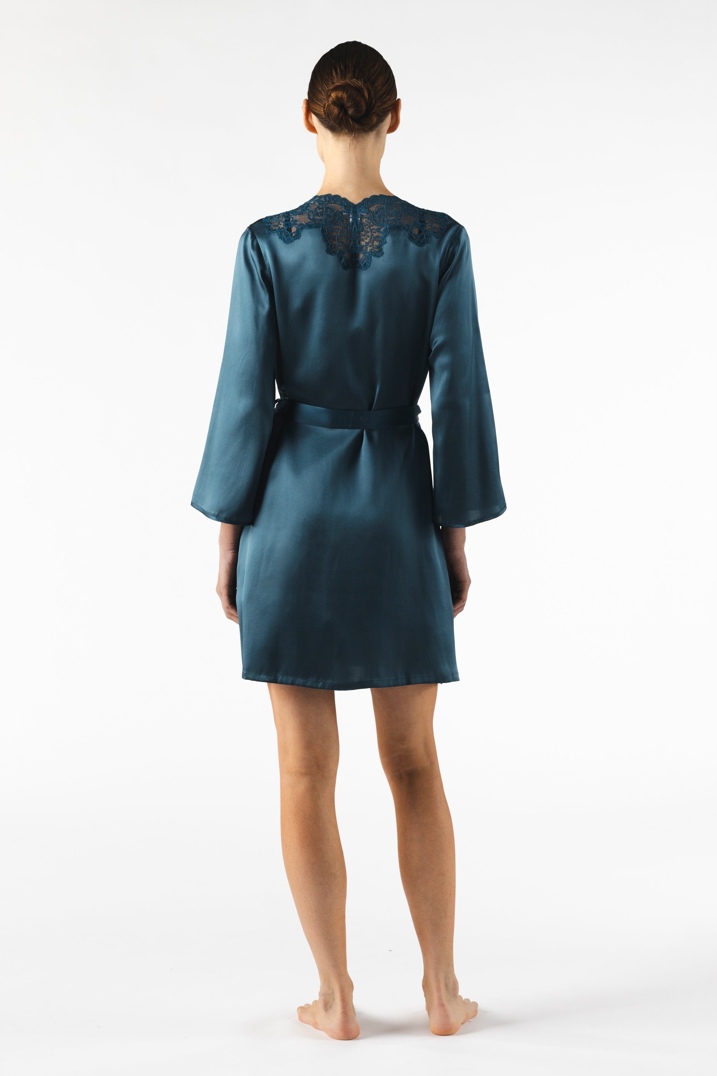 Mireille Twilight Short Silk Robe