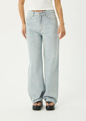 AFENDS Womens Bella - Denim Wide Leg Jean - Stone Blue