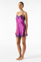 Morgan Lace Spaghetti Silk Chemise