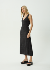 AFENDS Womens Tully - Seersucker Maxi Dress - Dusk Black Check