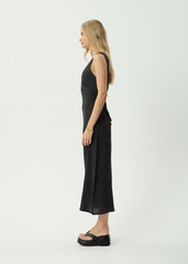 AFENDS Womens Tully - Seersucker Maxi Dress - Dusk Black Check