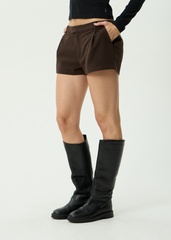 AFENDS Womens Demi - Low Rise Short - Coffee