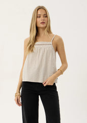 AFENDS Womens Candice - Seersucker Cami Top - Reverb Moonbeam Check