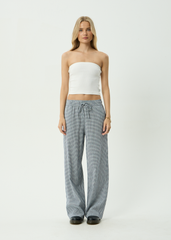 AFENDS Womens Harriet - Wide Leg Pant - Indy Navy Check