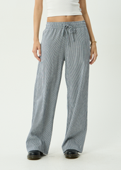 AFENDS Womens Harriet - Wide Leg Pant - Indy Navy Check