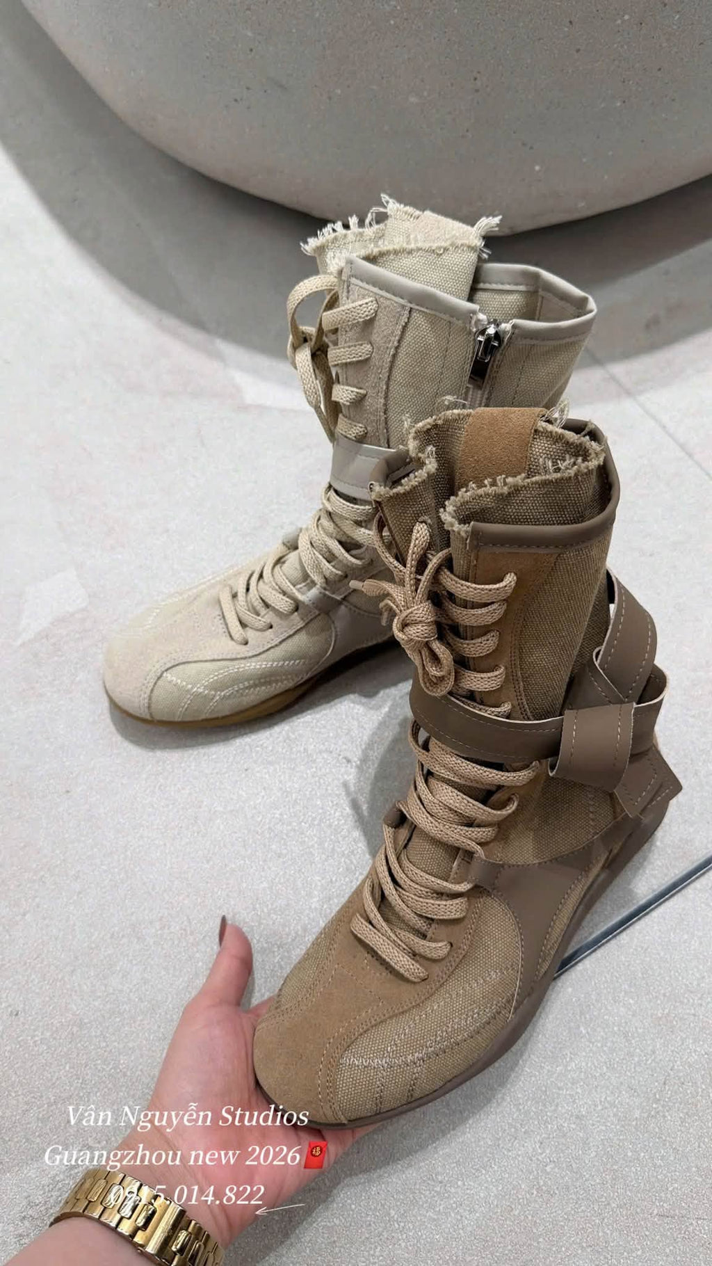 Spanish Niche Brand Retro Canvas Choes Mid-Calf Martin Boots Breathable Soft-Soled Short Boots Casual Women's Boots