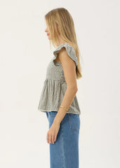 AFENDS Womens Drew - Top - Vice Alpine Check