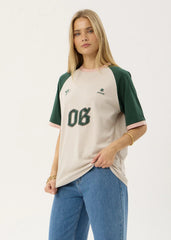 AFENDS Womens Give Em Hell - Oversized Tee - Moonbeam