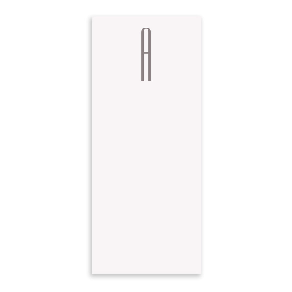 Gray Initial Skinny Notepad