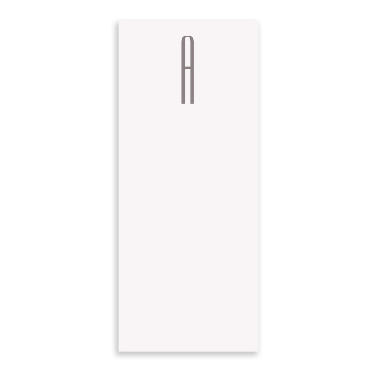 Gray Initial Skinny Notepad