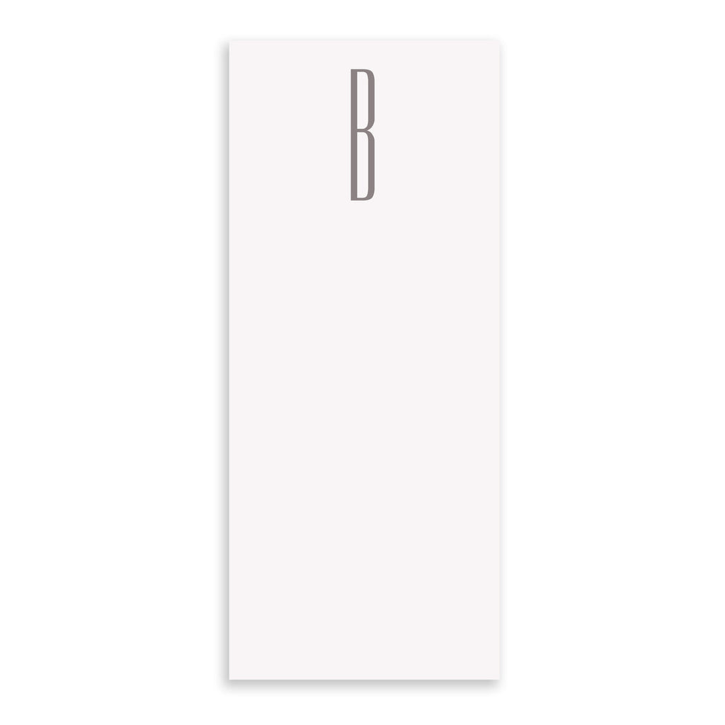 Gray Initial Skinny Notepad