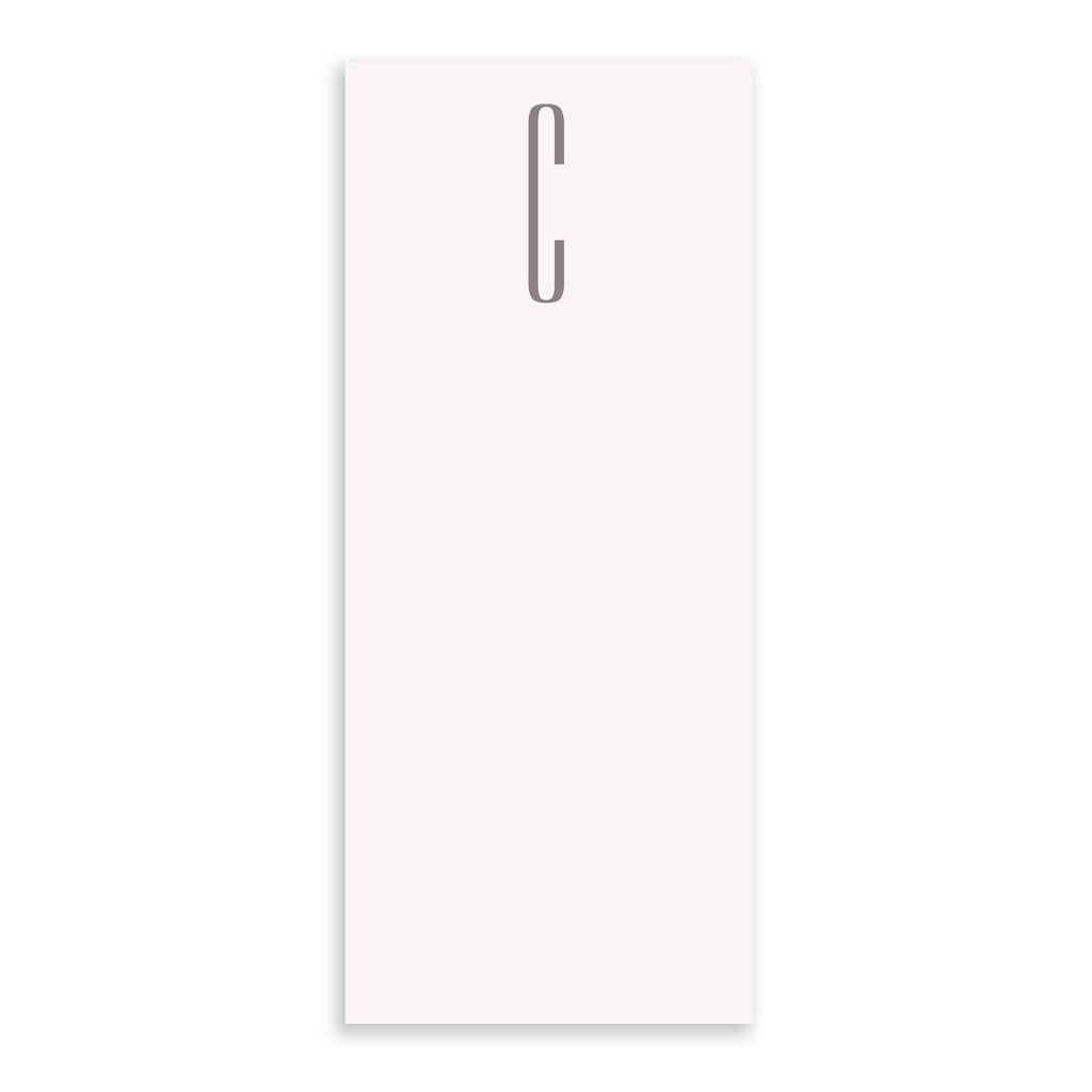 Gray Initial Skinny Notepad