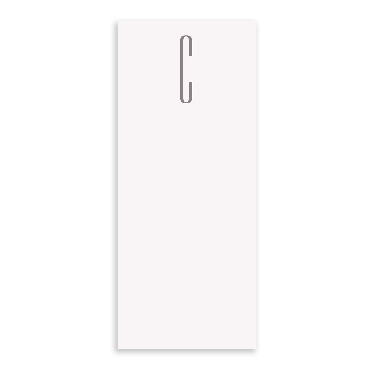 Gray Initial Skinny Notepad