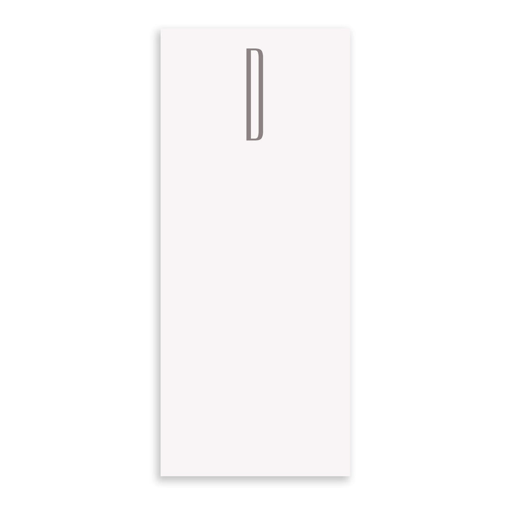 Gray Initial Skinny Notepad