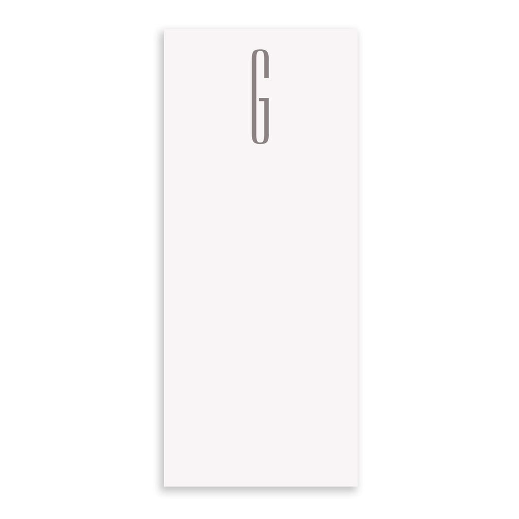 Gray Initial Skinny Notepad