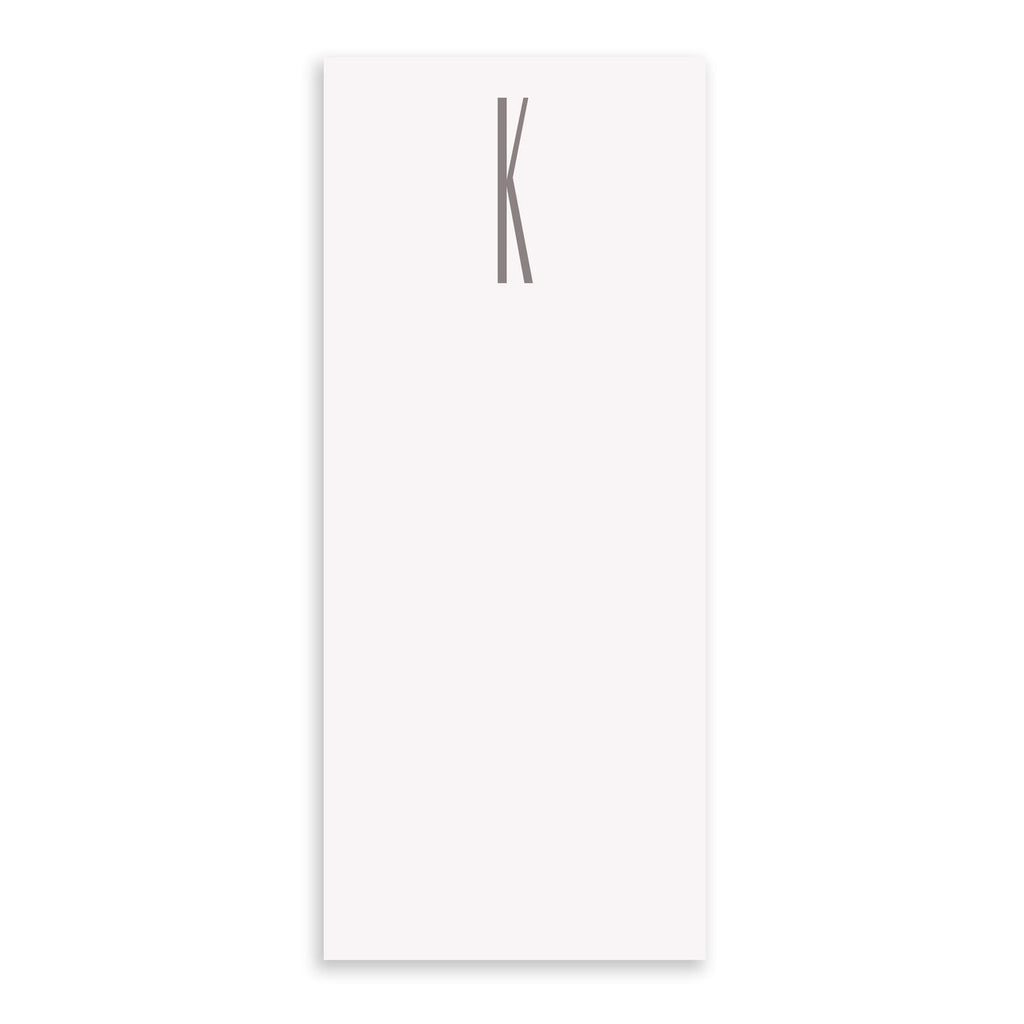 Gray Initial Skinny Notepad