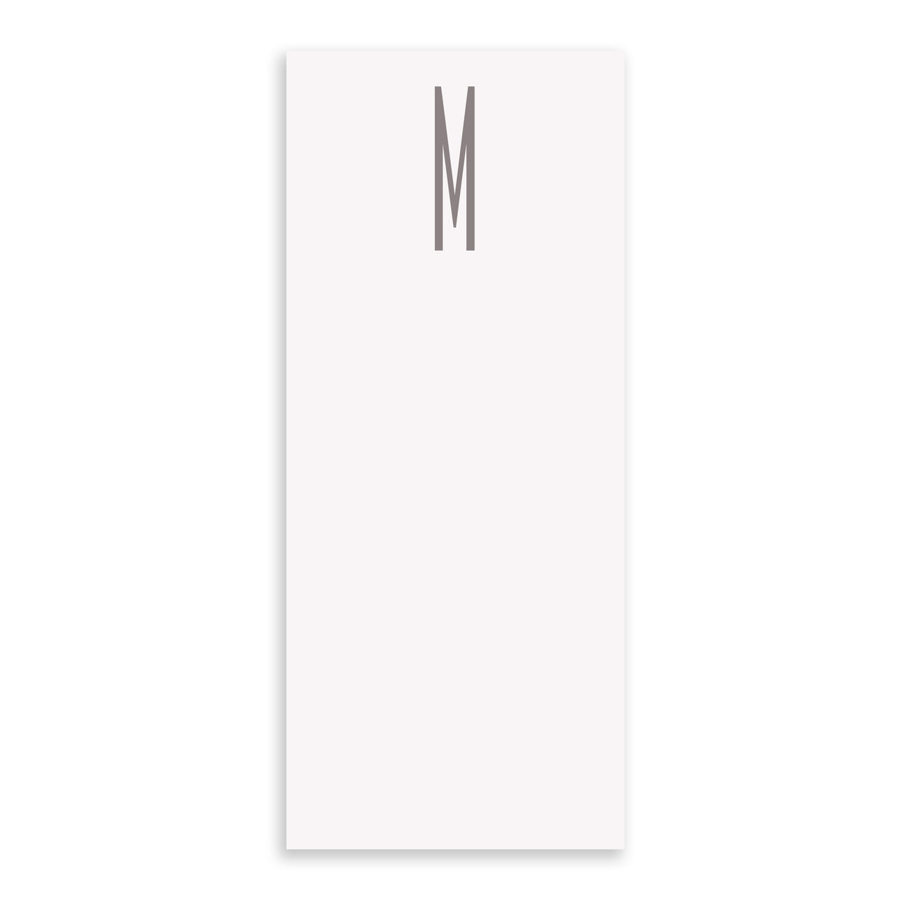Gray Initial Skinny Notepad