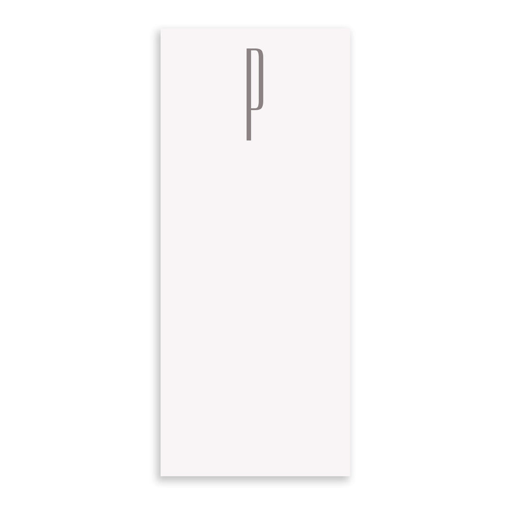 Gray Initial Skinny Notepad