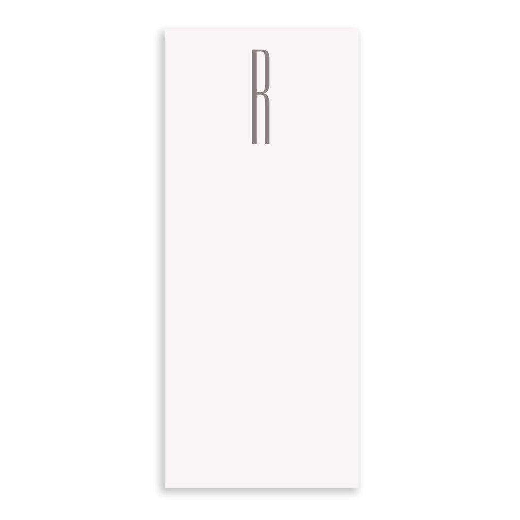 Gray Initial Skinny Notepad