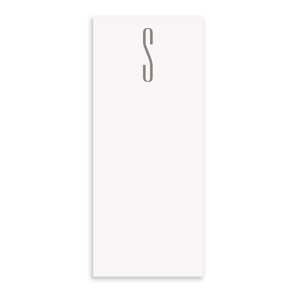 Gray Initial Skinny Notepad