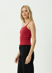 AFENDS Womens Sara - Rib Singlet - Ketchup