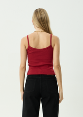AFENDS Womens Sara - Rib Singlet - Ketchup