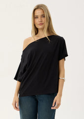 AFENDS Womens Sabina - Off Shoulder Tee - Black
