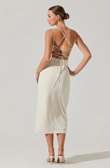 Brinda Wrap Midi Dress - Cream