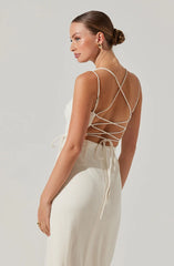 Brinda Wrap Midi Dress - Cream