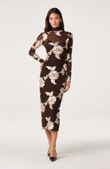 Florentine Embroidered Mesh Midi Dress