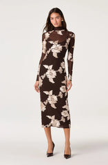 Florentine Embroidered Mesh Midi Dress