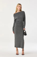 One Shoulder Midi Sweater Dress