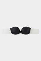 Transparent Back Strapless Bra - Black