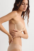Transparent Back Strapless Bra - Honey Soft Beige