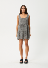 AFENDS Womens Jesse - Seersucker Mini Dress - Steel Check