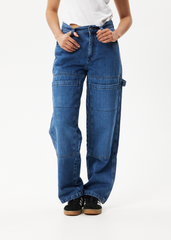 AFENDS Womens Moss - Denim Workwear Jean - Authentic Blue