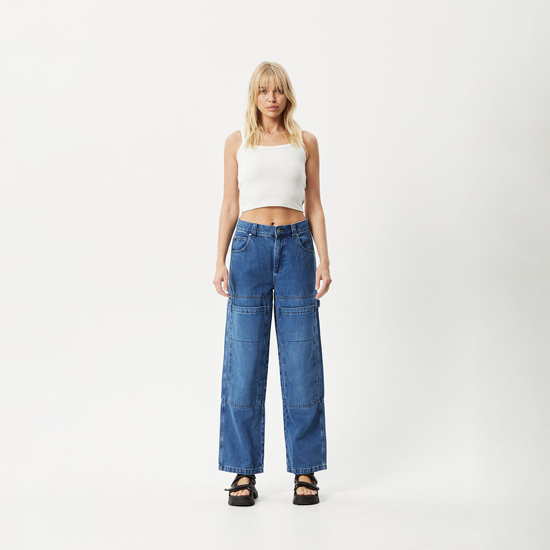 AFENDS Womens Moss - Denim Workwear Jean - Authentic Blue
