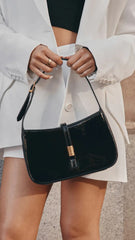 Clara Shoulder Bag - Black Patent
