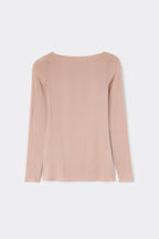 Boat Neck Modal Cashmere Ultralight Top - Macaron Rose