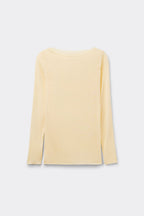 Boat Neck Modal Cashmere Ultralight Top - Flan Yellow