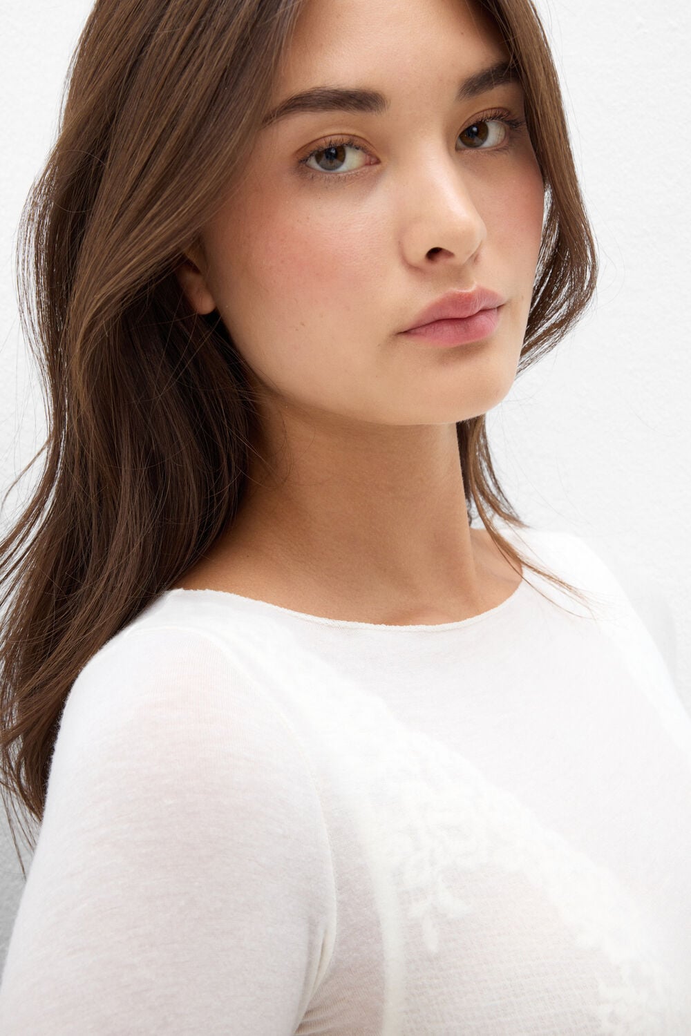 Boat Neck Modal Cashmere Ultralight Top - Ivory