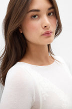 Boat Neck Modal Cashmere Ultralight Top - Ivory