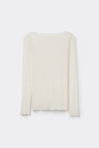 Boat Neck Modal Cashmere Ultralight Top - Ivory