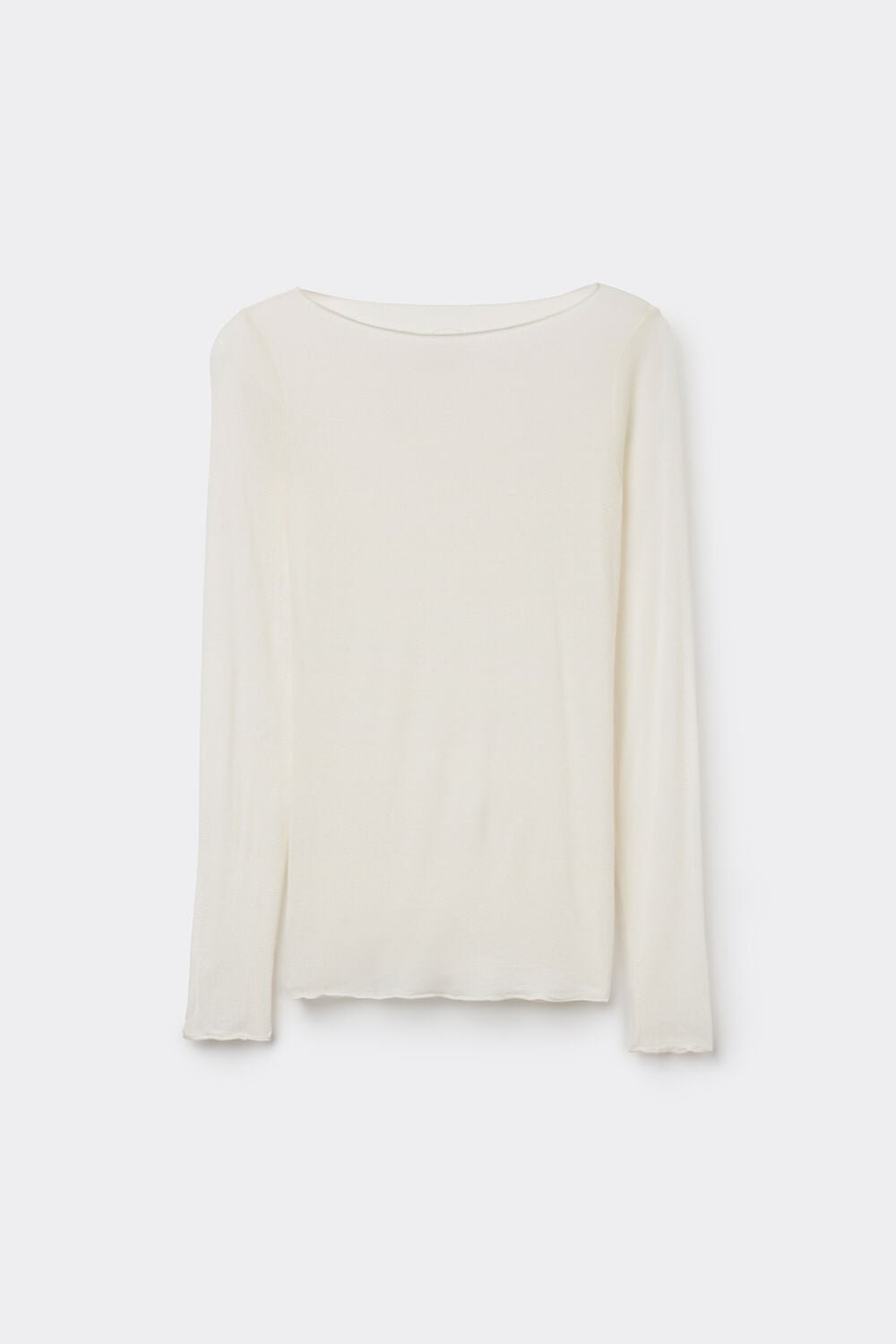 Boat Neck Modal Cashmere Ultralight Top - Ivory