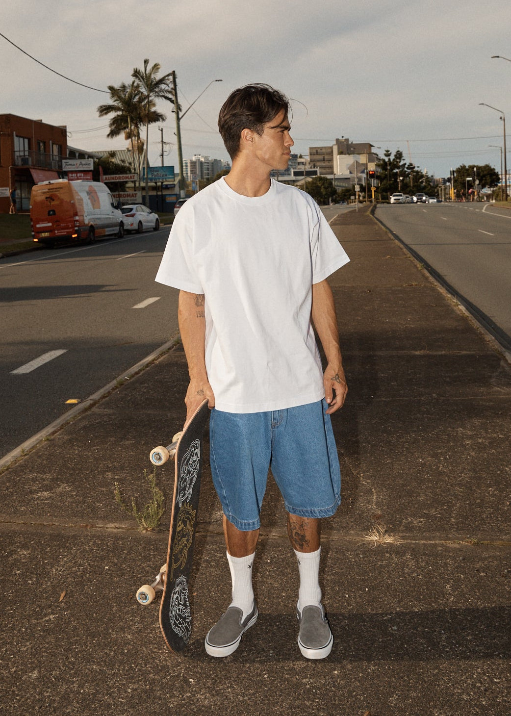 AFENDS Mens Genesis - Heavyweight Boxy Tee - White