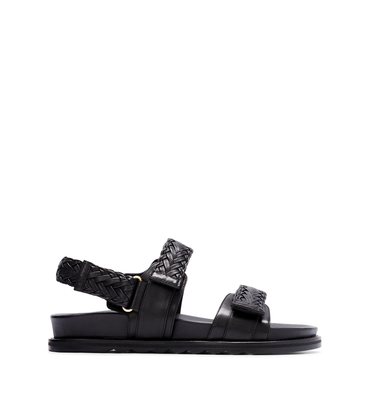 Cygnet Black Leather Chunky Sandals