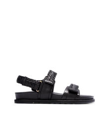 Cygnet Black Leather Chunky Sandals