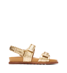 Cygent Gold Leather Chunky Sandals